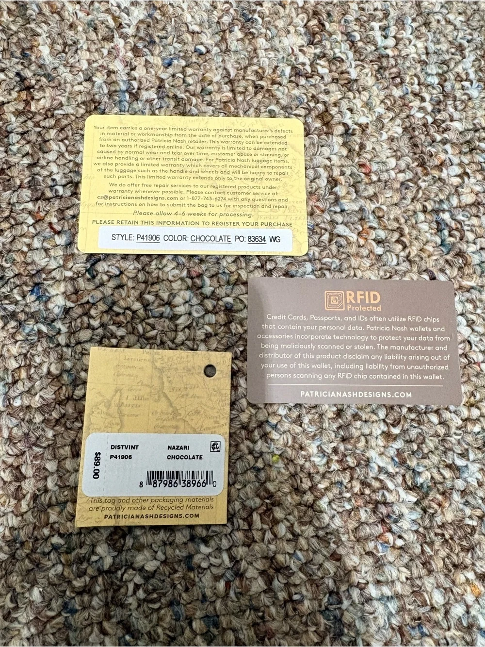 Patricia Nash Nazari Wallet in Chocolate